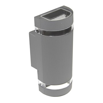 Vägglampa för utomhusbruk KORTEK 2xGU10/30W/230V IP44 grå