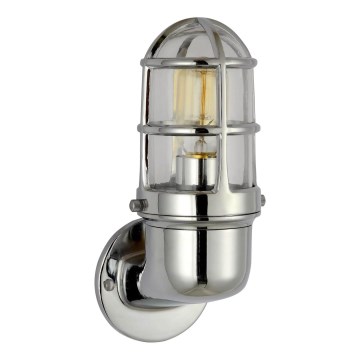 Vägglampa för utomhusbruk LUND 1xE27/12W/230V IP44 skinande krom