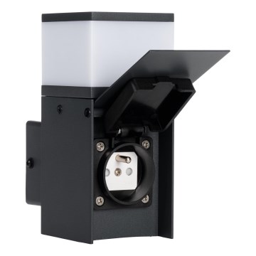 Vägglampa för utomhusbruk med uttag DASTEN 1xG9/11W/230V IP44 svart