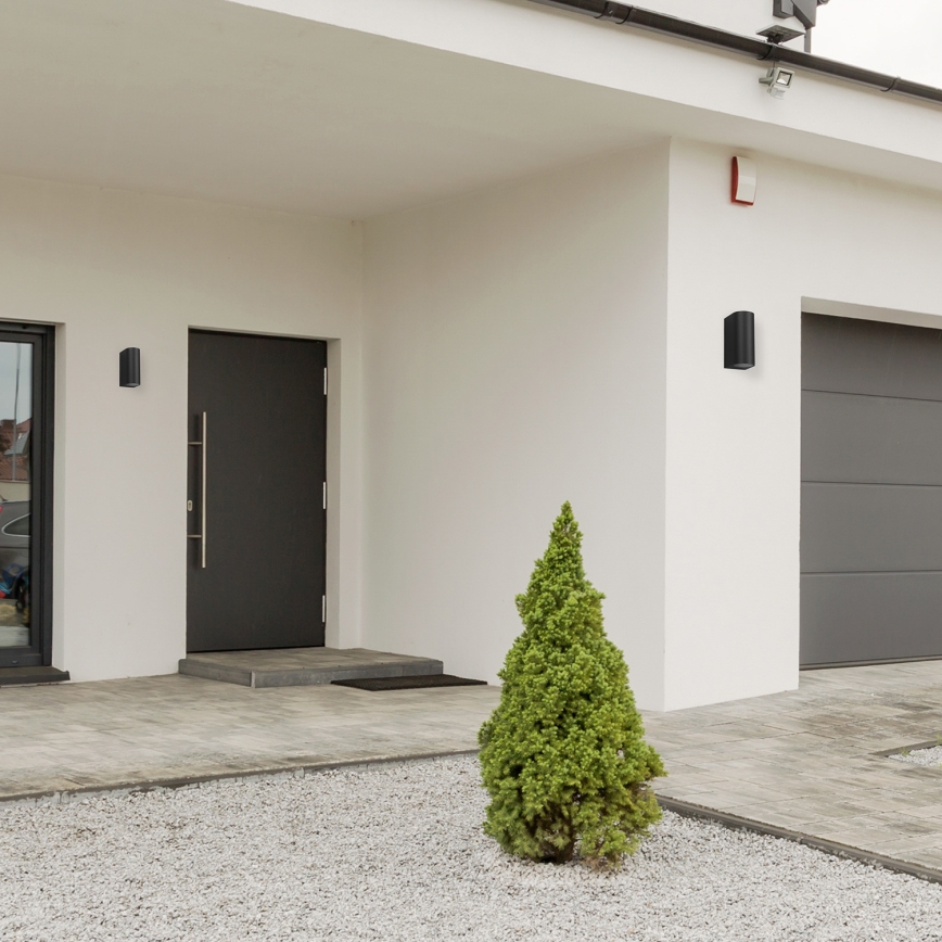 Vägglampa för utomhusbruk OVALIS 2xGU10/35W/230V IP44 svart