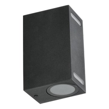 Vägglampa för utomhusbruk QUERK 2xGU10/35W/230V IP54 15 cm svart