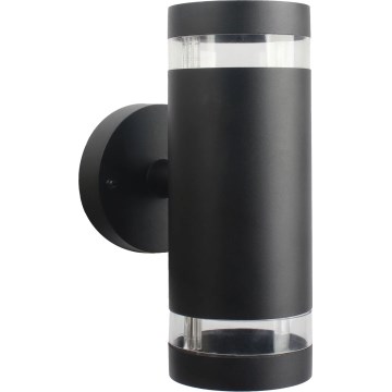 Vägglampa för utomhusbruk RINO 2xGU10/12W/230V IP54 svart