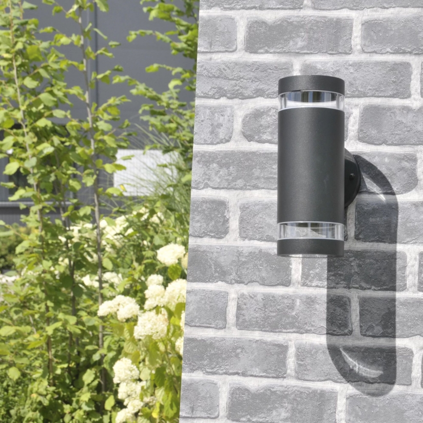 Vägglampa för utomhusbruk RINO 2xGU10/12W/230V IP54 svart