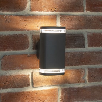 Vägglampa för utomhusbruk ZEVI 2xGU10/10W/230V IP54 antracit