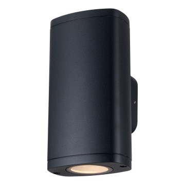 Vägglampa för utomhusbruk ZEVI 2xGU10/10W/230V IP54 svart