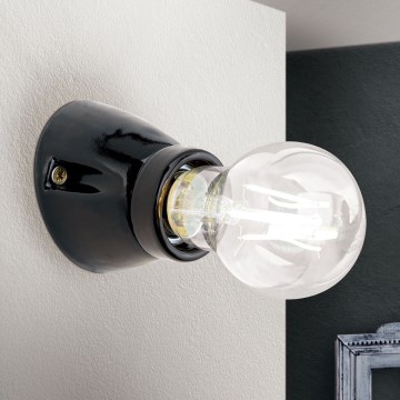 Vägglampa FROST 1xE27/60W/230V svart