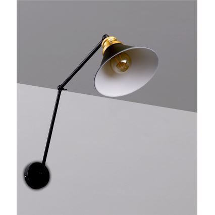 Vägglampa FUNDO 1xE27/40W/230V svart/guld