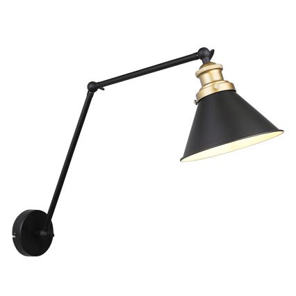 Vägglampa FUNDO 1xE27/40W/230V svart/guld