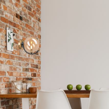 Vägglampa GEORGIA 1xE14/5W/230V guld/rökig beige