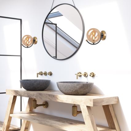 Vägglampa GEORGIA 1xE14/5W/230V guld/rökig beige