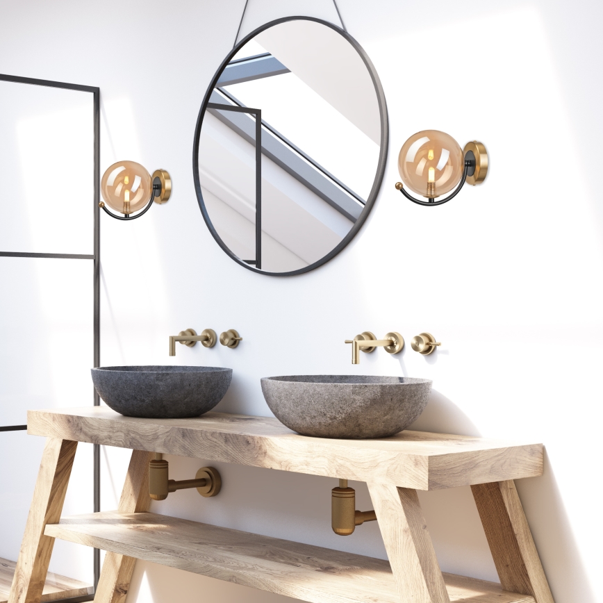 Vägglampa GEORGIA 1xE14/5W/230V guld/rökig beige