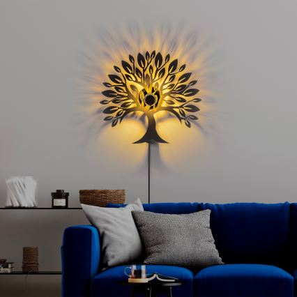 Vägglampa HEART TREE 1xE27/40W/230V svart