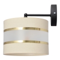 Vägglampa HELEN 1xE27/15W/230V grädde/svart/gyllene