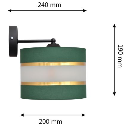 Vägglampa HELEN 1xE27/15W/230V grön/guld