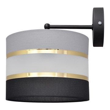 Vägglampa HELEN 1xE27/15W/230V svart/grå/gyllene