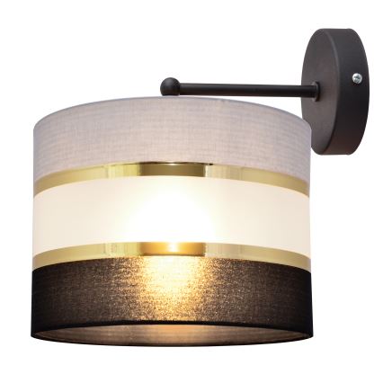 Vägglampa HELEN 1xE27/15W/230V svart/grå/gyllene