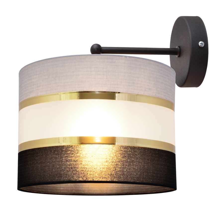 Vägglampa HELEN 1xE27/15W/230V svart/grå/gyllene