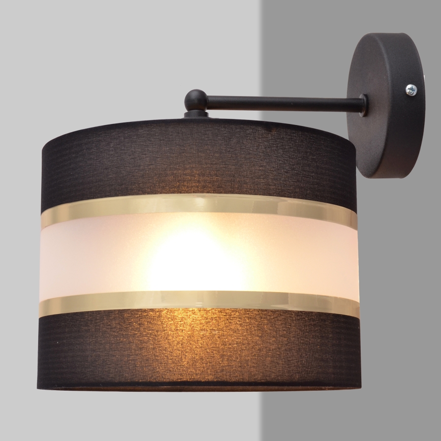 Vägglampa HELEN 1xE27/15W/230V svart/gyllene