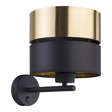 Vägglampa  HILTON 1xE27/15W/230V mässing /svart