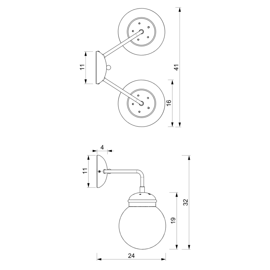 Vägglampa HYDRO 2 2xE14/15W/230V
