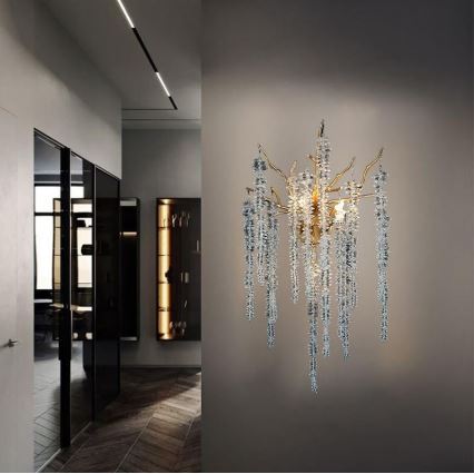 Vägglampa i kristall 3xG9/40W/230V Roséguld