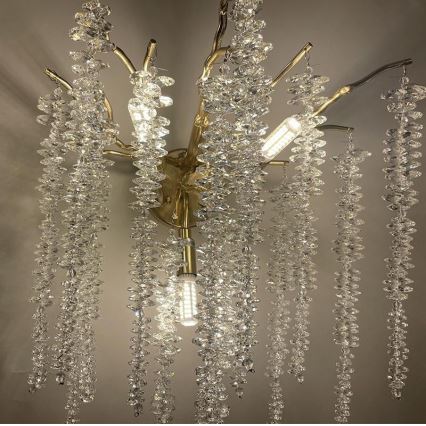 Vägglampa i kristall 3xG9/40W/230V Roséguld