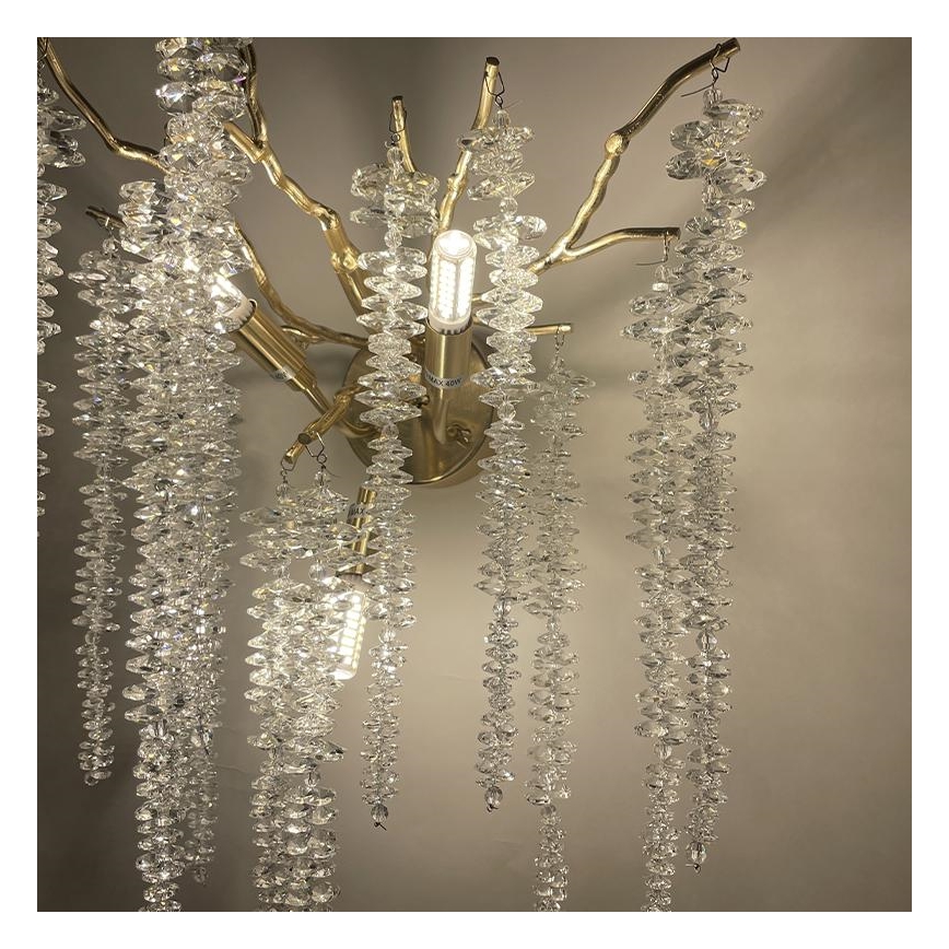 Vägglampa i kristall 3xG9/40W/230V Roséguld