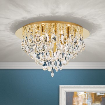 Vägglampa i kristall CELESTE 6xG9/40W/230V diameter 45 cm guld