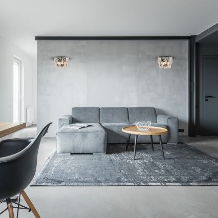 Vägglampa i kristall CHELSEA 2xE14/40W/230V skinande krom