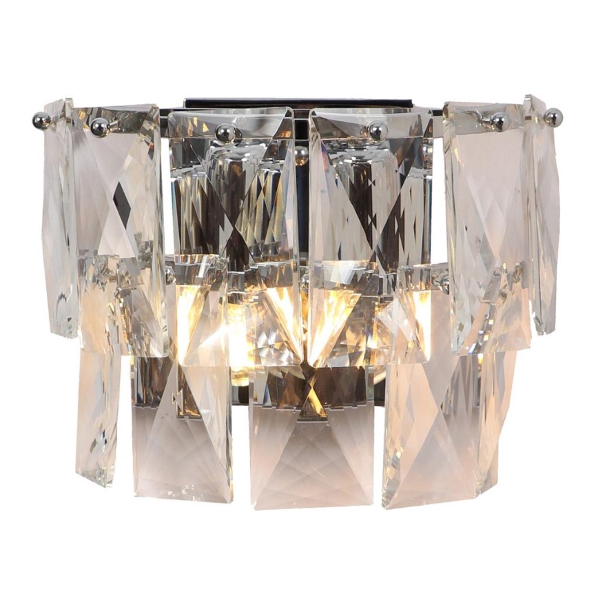 Vägglampa i kristall CHELSEA 2xE14/40W/230V skinande krom