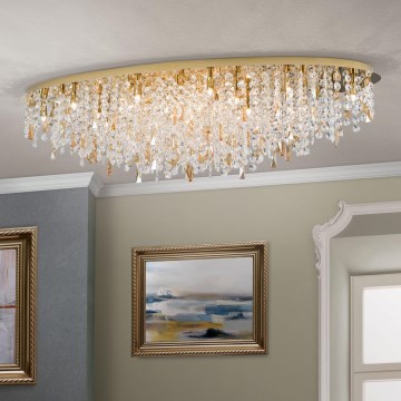 Vägglampa i kristall CRYSTALRIVER 21xG9/40W/230V guld