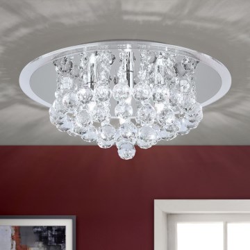 Vägglampa i kristall GLORIA 4xG9/40W/230V diameter 38 cm genomskinlig/skinande krom