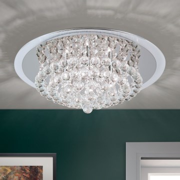 Vägglampa i kristall GLORIA 6xG9/40W/230V diameter 50 cm genomskinlig/skinande krom