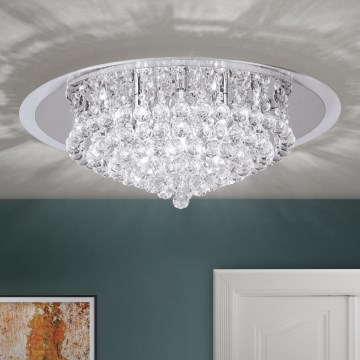 Vägglampa i kristall GLORIA 9xG9/40W/230V diameter 62 cm genomskinlig/skinande krom