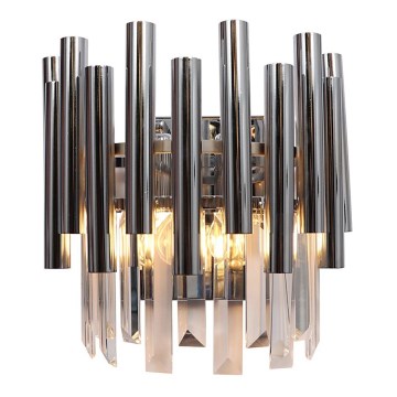 Vägglampa i kristall MADISON 2xE14/40W/230V skinande krom