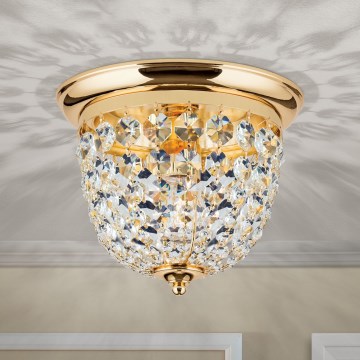 Vägglampa i kristall PLAFOND 1xE27/40W/230V diameter 26 cm guld