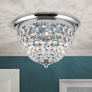 Vägglampa i kristall PLAFOND 3xE27/40W/230V diameter 35 cm skinande krom