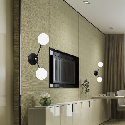 Vägglampa  JOY 2xE14/40W/230V svart /blank krom