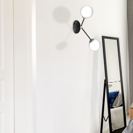 Vägglampa  JOY 2xE14/40W/230V svart /blank krom