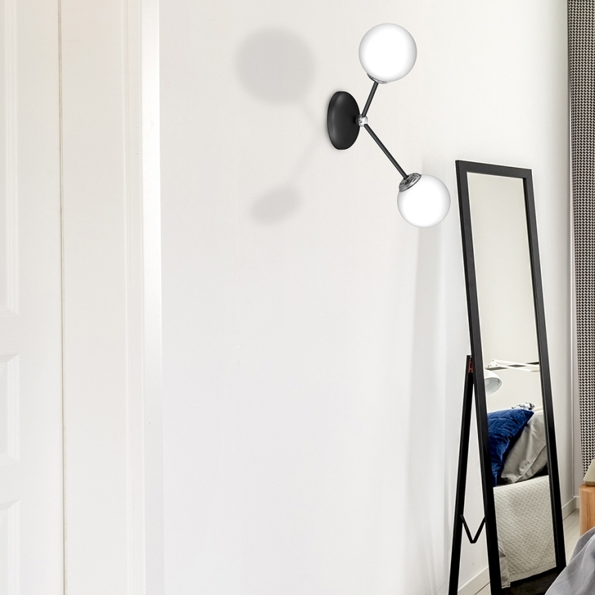 Vägglampa  JOY 2xE14/40W/230V svart /blank krom