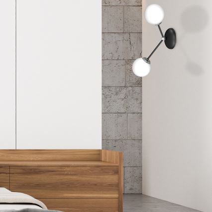 Vägglampa  JOY 2xE14/40W/230V svart /blank krom