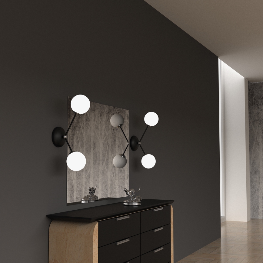 Vägglampa  JOY 2xE14/40W/230V svart /blank krom