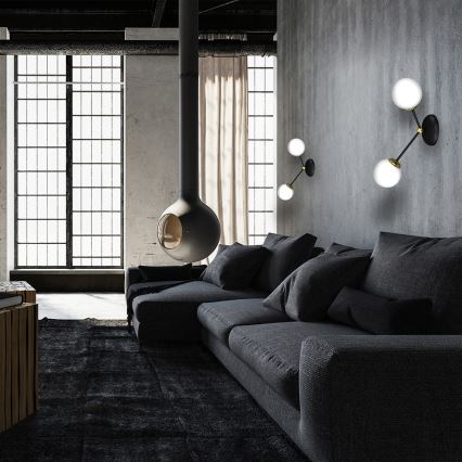 Vägglampa  JOY 2xE14/40W/230V svart /gyllene