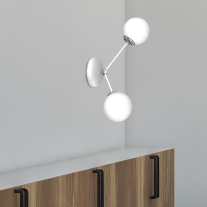 Vägglampa  JOY 2xE14/40W/230V vit /blank krom