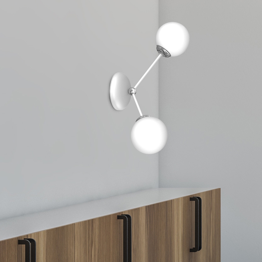 Vägglampa  JOY 2xE14/40W/230V vit /blank krom