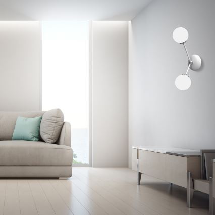 Vägglampa  JOY 2xE14/40W/230V vit /blank krom