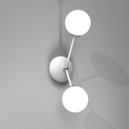 Vägglampa  JOY 2xE14/40W/230V vit /blank krom