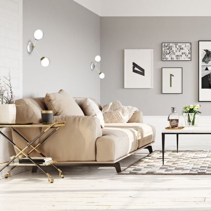 Vägglampa  JOY 2xE14/40W/230V vit /gyllene