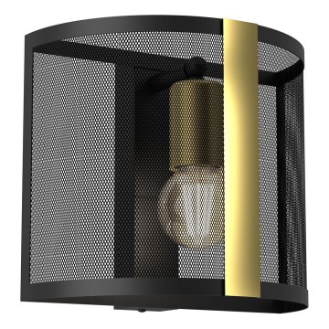 Vägglampa KAGA 1xE27/60W/230V svart/gyllene