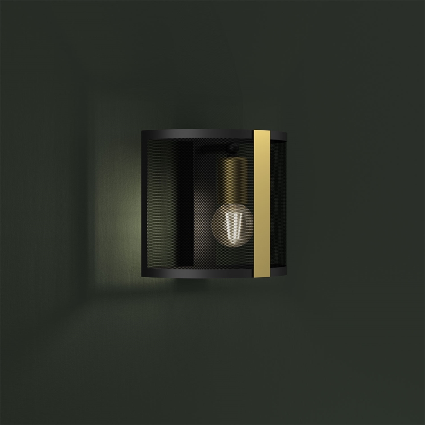 Vägglampa KAGA 1xE27/60W/230V svart/gyllene